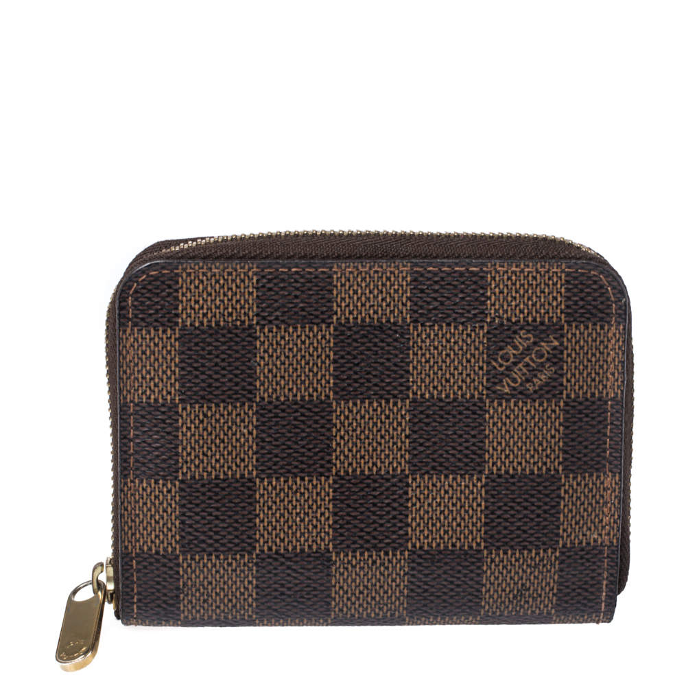 Pre Owned Louis Vuitton Damier Ebene Canvas Zippy Coin Purse
