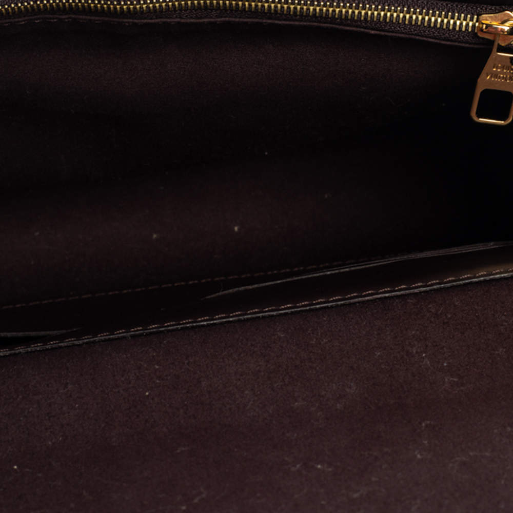 Wallet on chain Ana en cuir monogram verni amarante - Louis Vuitton