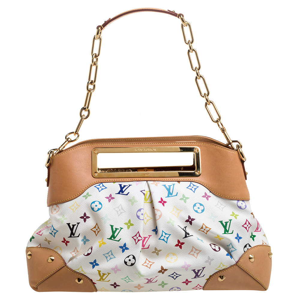 مملوكة مسبقًا Louis Vuitton White Multicolore Monogram Canvas Judy GM Bag