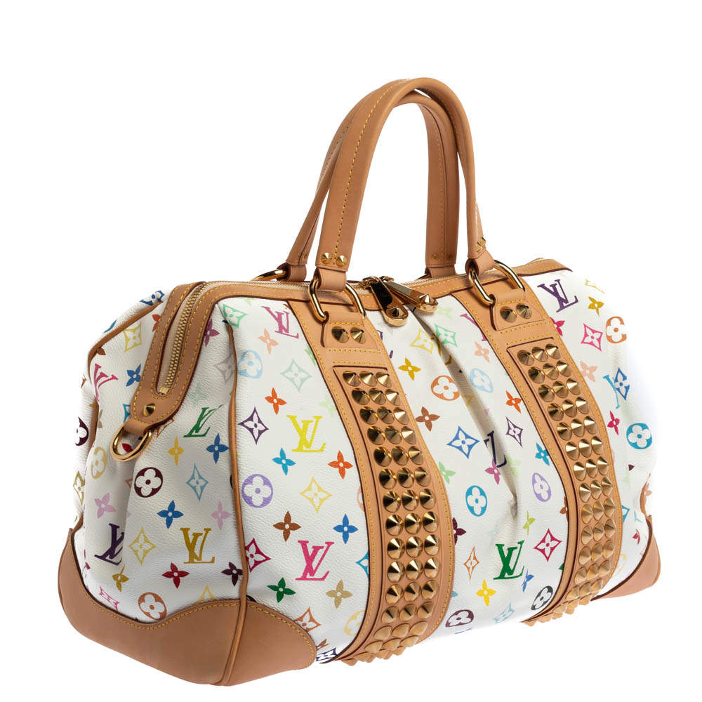 Louis Vuitton Pre-Owned White Multicolor Monogram Courtney GM Canvas Tote, Best Price and Reviews