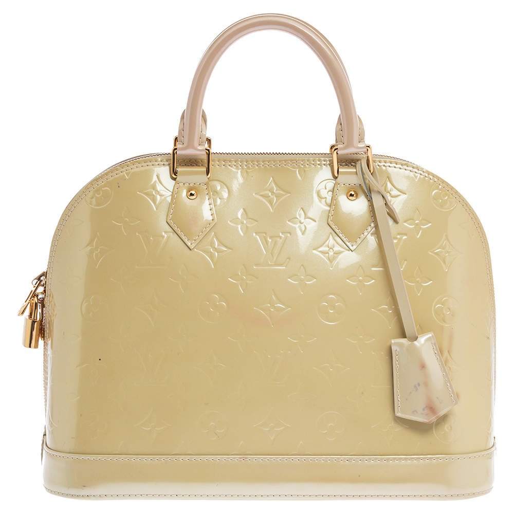 مملوكة مسبقًا Louis Vuitton Vert Impression Monogram Vernis Leather Alma PM Bag