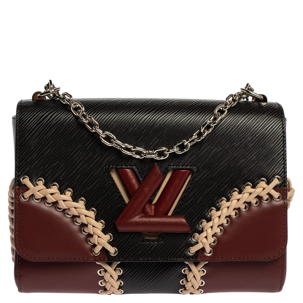 Louis Vuitton Black Epi Leather Braid Work Twist MM Bag