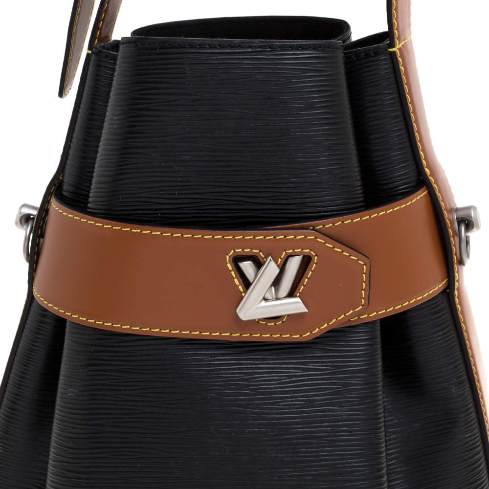 Louis Vuitton Twist Bucket Bag Epi Leather Black 1813663