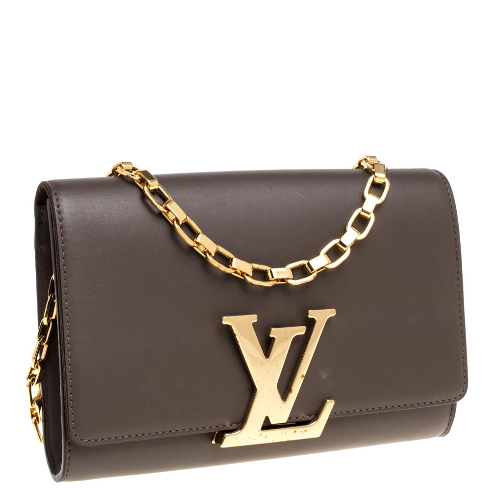 Louis Vuitton Granit Leather Chain Louise GM Bag