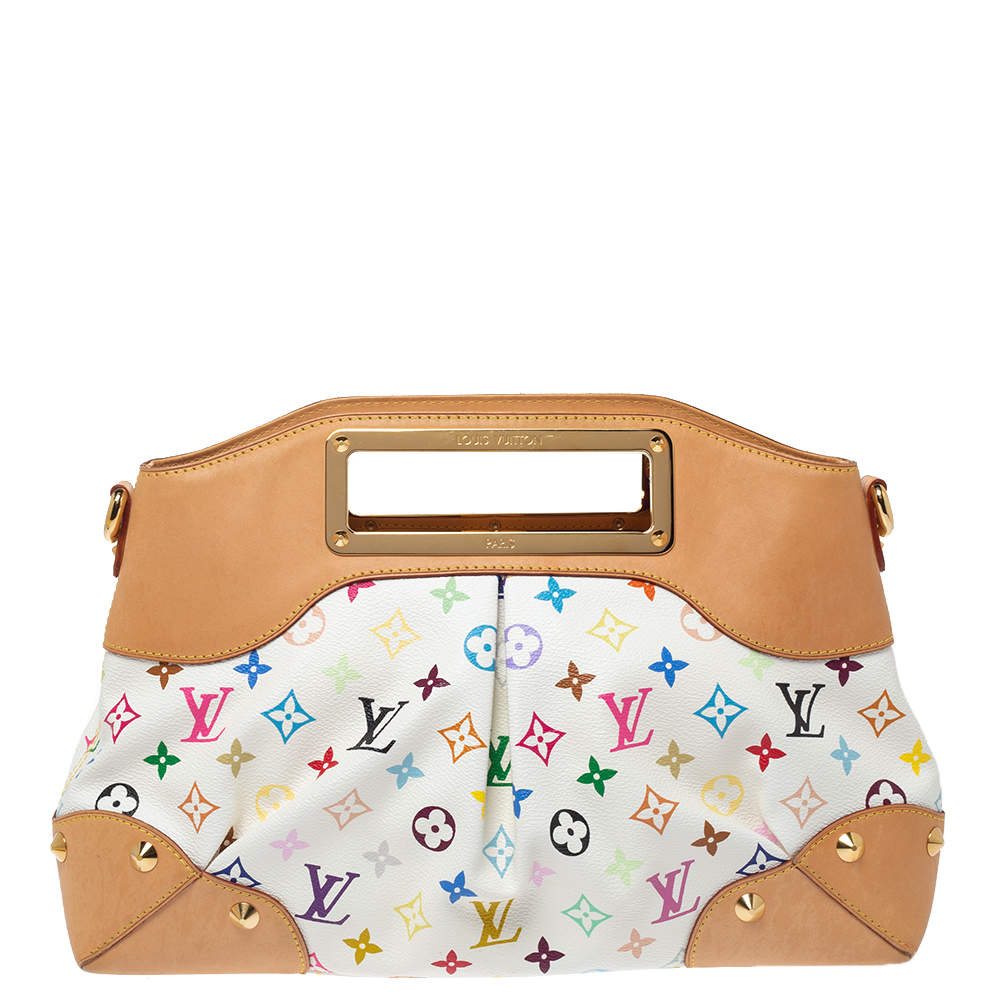 مملوكة مسبقًا Louis Vuitton White Multicolor Monogram Canvas Judy MM Bag