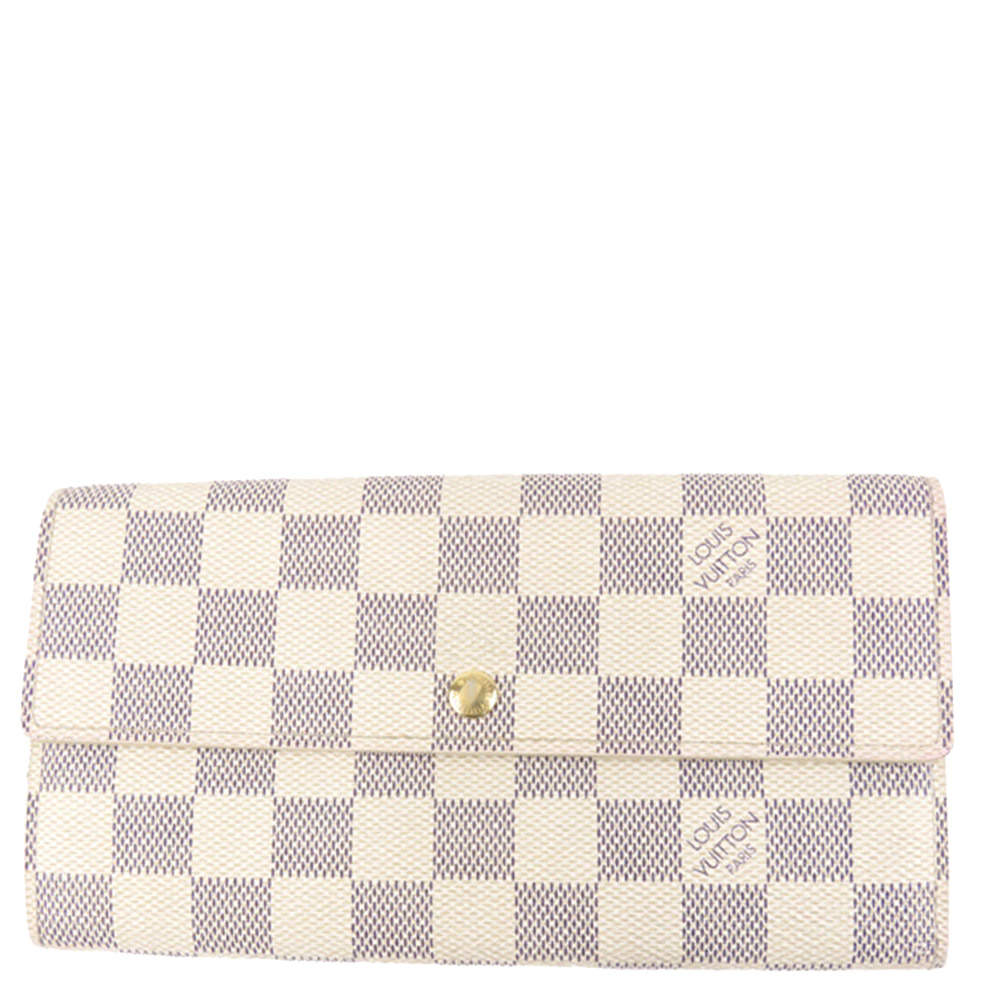 Pre Owned محفظة لوي فيتون "سارا" طويلة كاففناس داميه أزرق سماوي