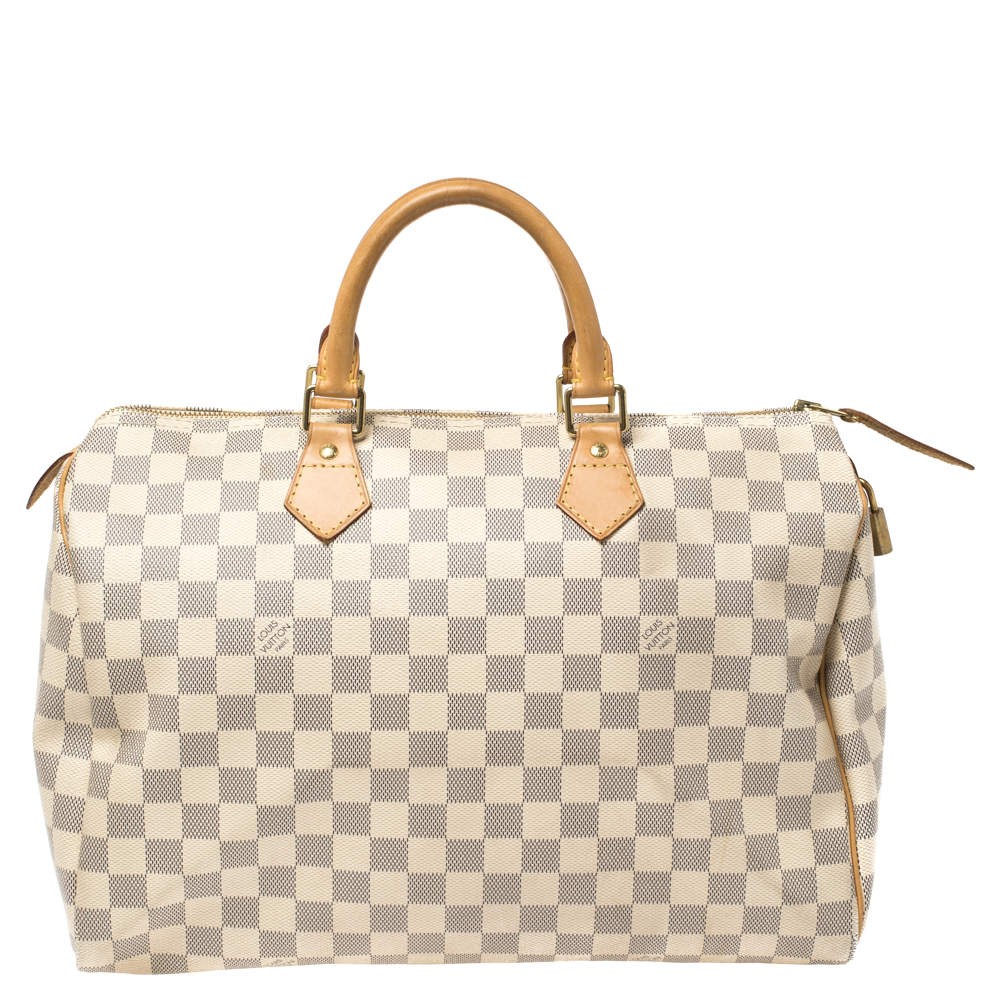 Pre Owned حقيبة لوي فيتون "سبيدي 35" كانفاس دامييه أزرق سماوي