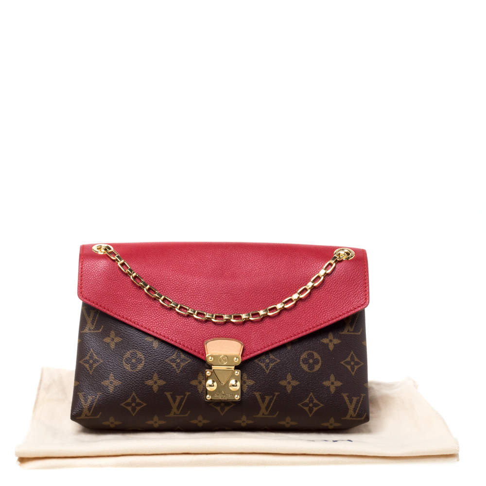 Louis Vuitton Pallas Chain Shoulder Bag Monogram Canvas and Calfskin Brown  923792
