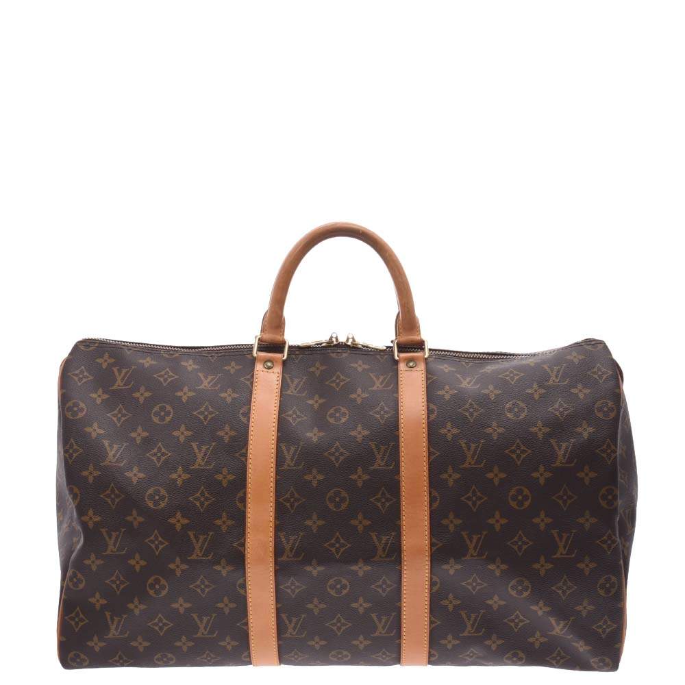 Pre Owned Louis Vuitton Brown Monogram Canvas Keepall 50 Bag