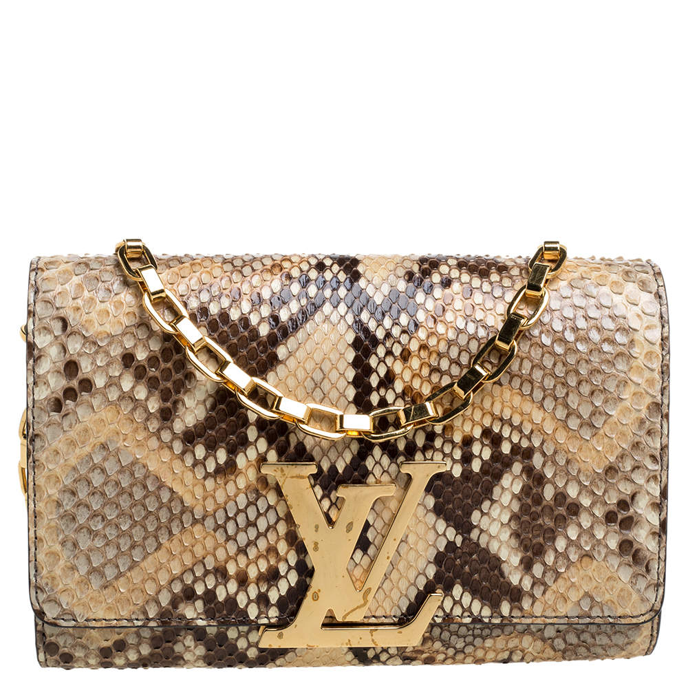 Louis Vuitton Beige/Black Python Shoulder Bag Strap Louis Vuitton