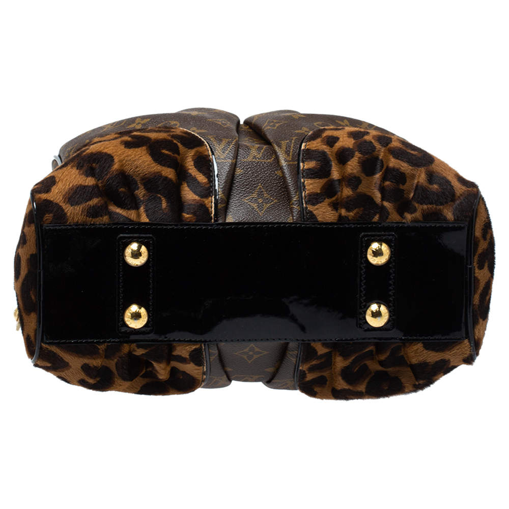 LOUIS VUITTON Monogram Leopard Adele Hand Bag M95284 LV Auth 21019 Cloth  ref.288023 - Joli Closet