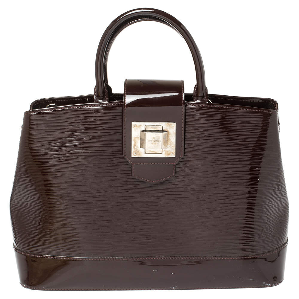 Pre Owned Louis Vuitton Plum Electric Epi Leather Mirabeau GM Bag