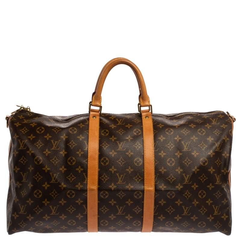 Pre Owned Louis Vuitton Monogram Canvas Keepall Bandouliere 55 Bag