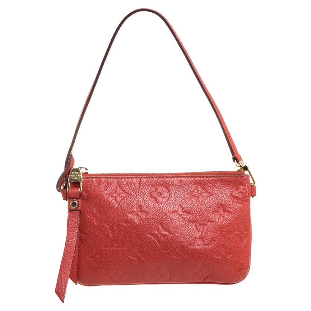 Louis Vuitton Coral Red Monogram Empreinte Leather Citadine Pouch