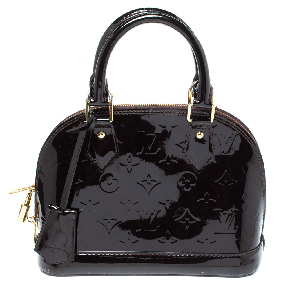 Pre Owned حقيبة لوي فيتون "ألما بي بي" جلد لامع مونوغرامي عنابي