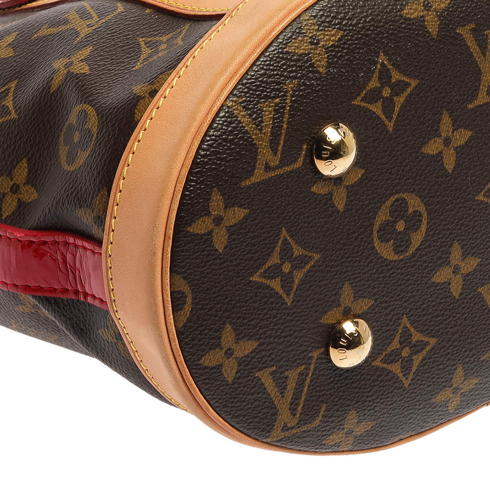 Louis Vuitton Classic Monogram Canvas and Rubis Leather Neo Bucket