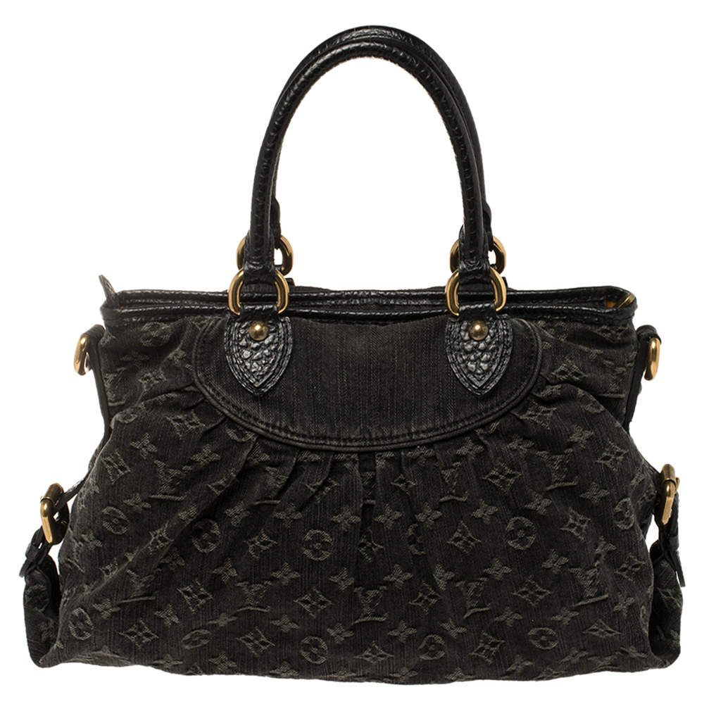 Louis Vuitton Black Monogram Denim Neo Cabby MM Handbag, Luxury