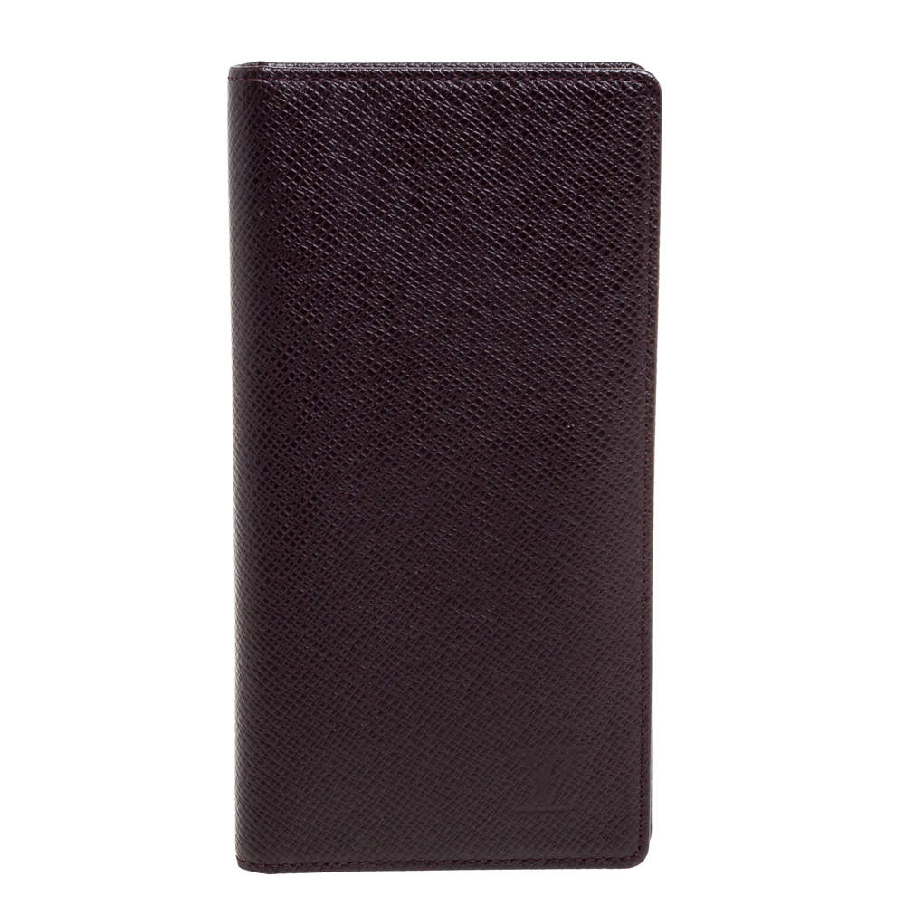 Pre Owned محفظة لوي فيتون برازا جلد تياغا بنية