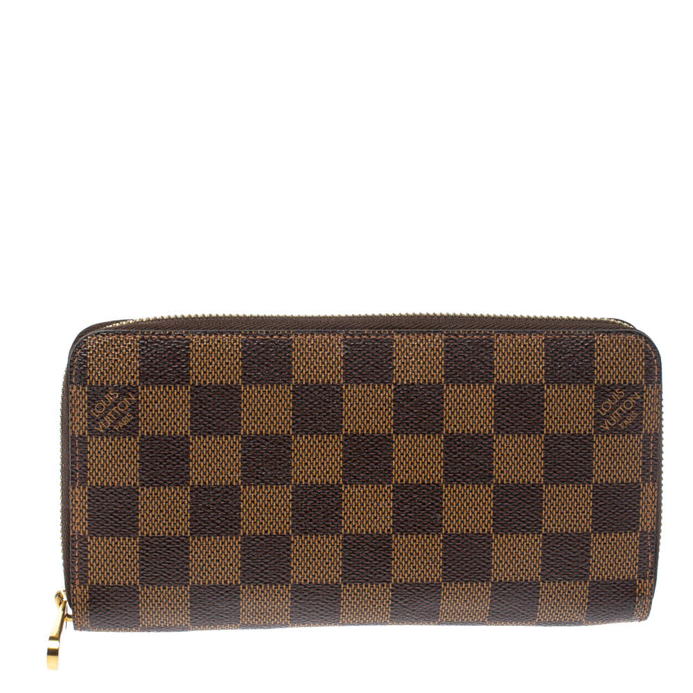 Pre Owned Louis Vuitton Damier Ebene Canvas Zippy Wallet