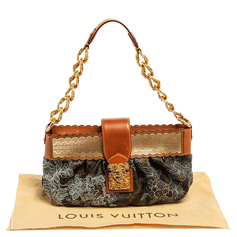Louis Vuitton Limited Edition Silver Monogram Dentelle Kirsten Bag