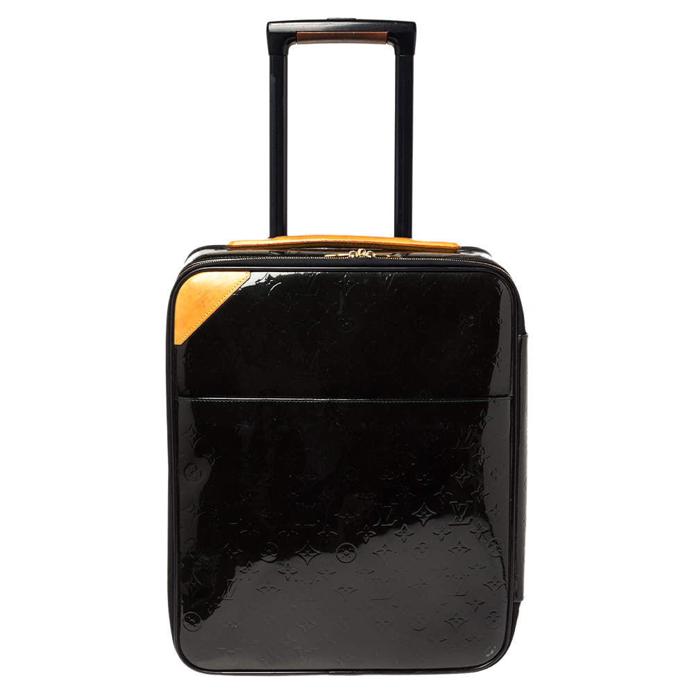 Pre Owned Louis Vuitton Vert Bronze Monogram Vernis Pegase 45 Suitcase