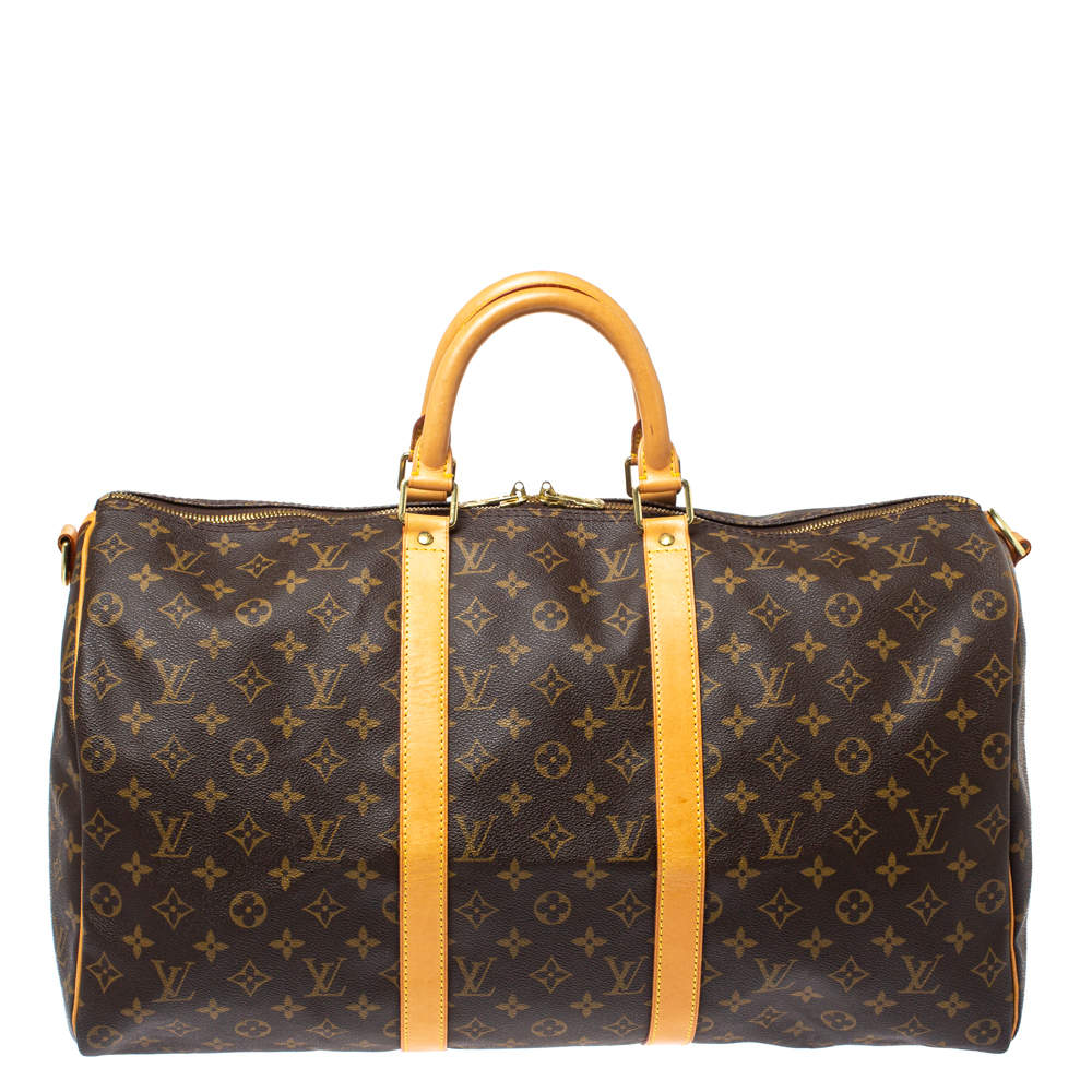 Pre Owned Louis Vuitton Monogram Canvas Keepall Bandouliere 50 Bag