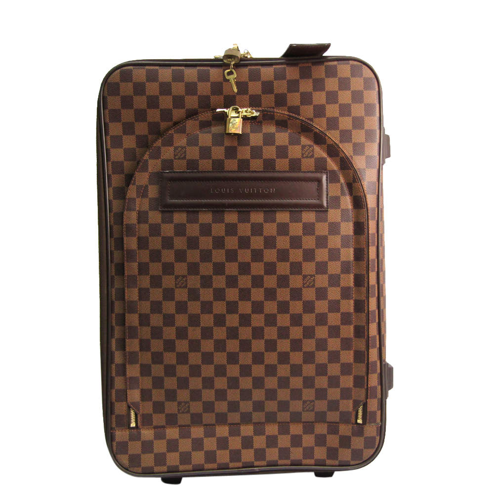 مملوكة مسبقًا Louis Vuitton Damier Ebene Canvas Soft Case Pegase 55 Trolley Bag