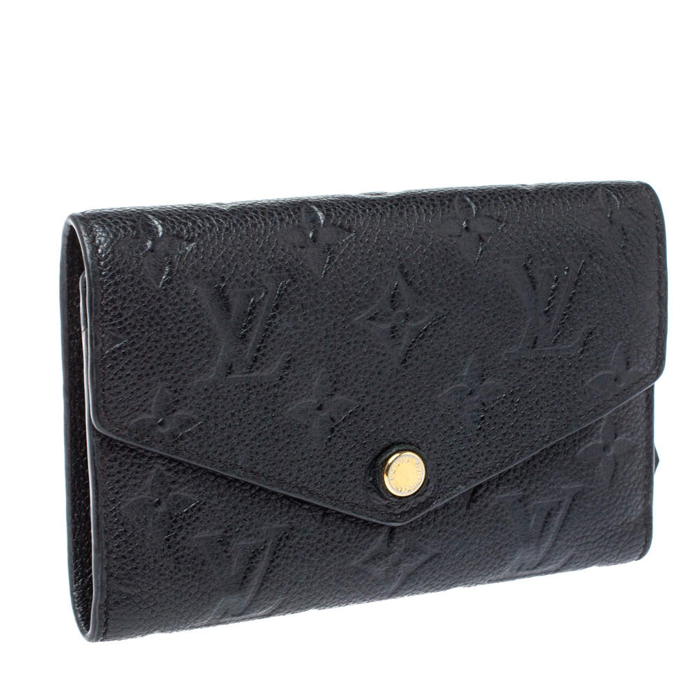 Louis Vuitton Black Empreinte Leather Compact Curieuse Wallet - A