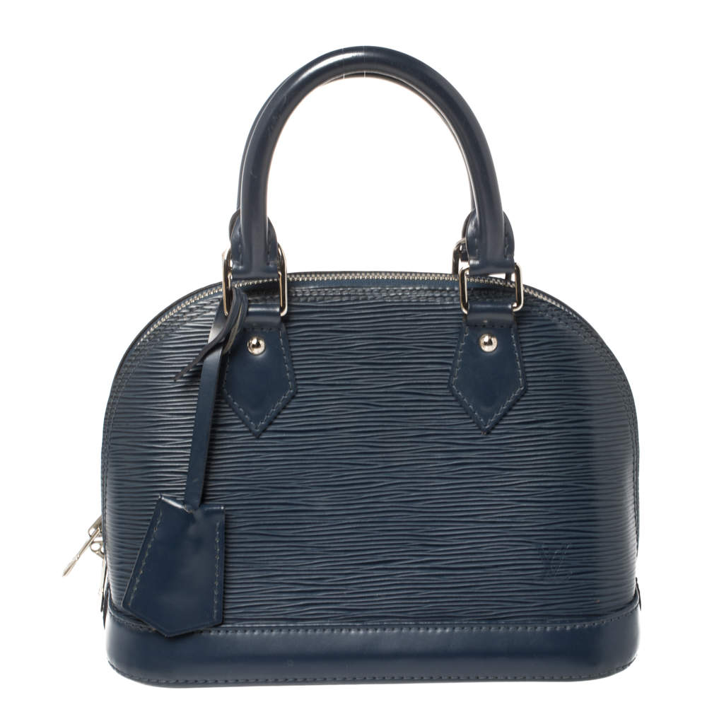 Pre Owned Louis Vuitton Blue Marine Epi Leather Alma BB Bag
