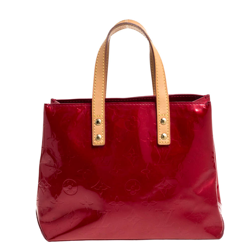 Pre Owned Louis Vuitton Red Monogram Vernis Reade PM Bag