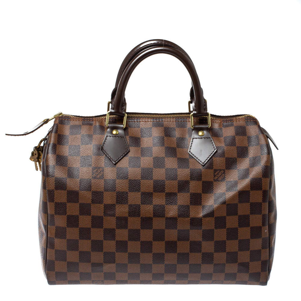 Louis Vuitton Damier Ebene Canvas Speedy 30 Bag