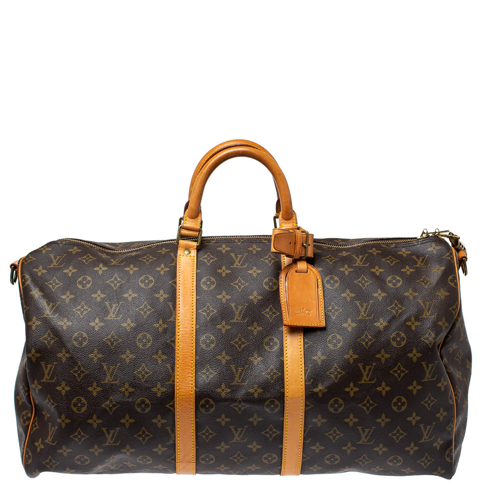 Pre Owned Louis Vuitton Monogram Canvas Keepall Bandouliere 55 Bag