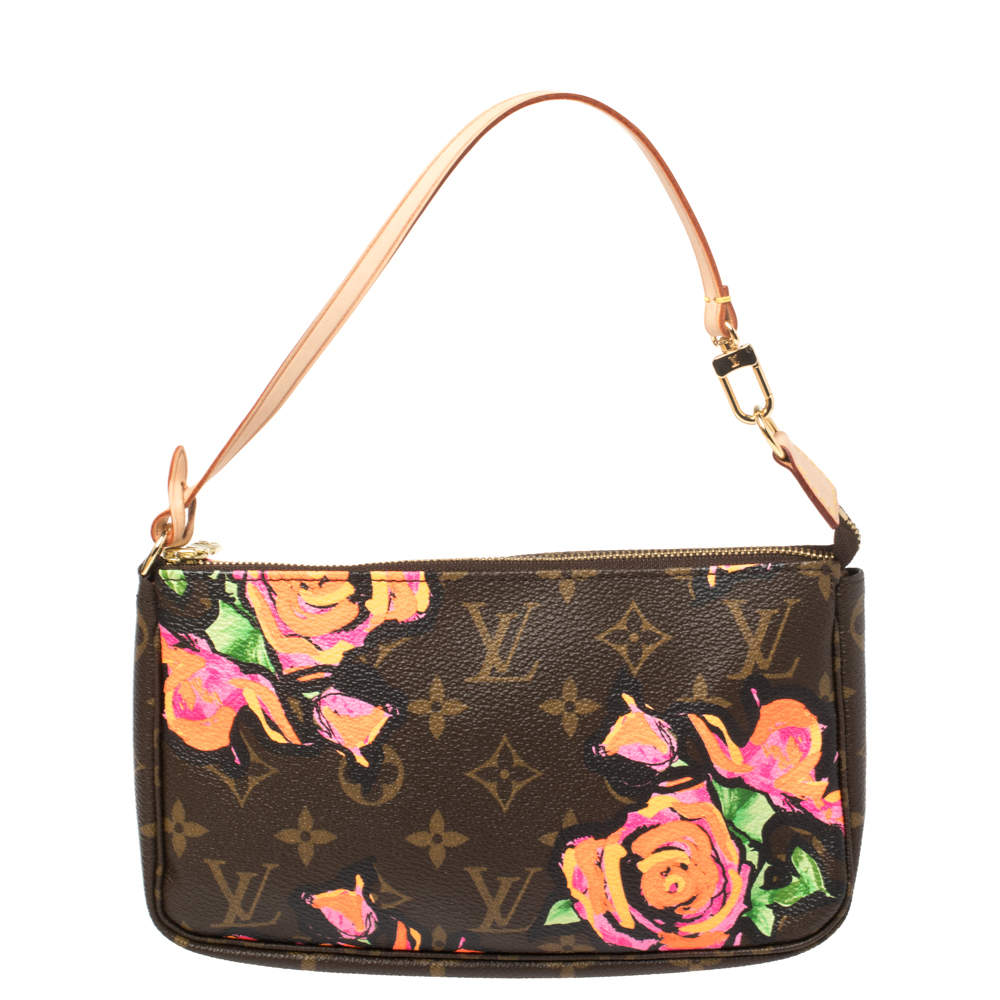 Pre Owned Louis Vuitton Monogram Canvas Limited Edition Stephen Sprouse Roses Pochette Accessoires