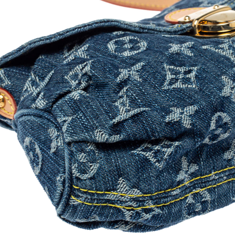 Pleaty handbag Louis Vuitton Blue in Denim - Jeans - 33890496