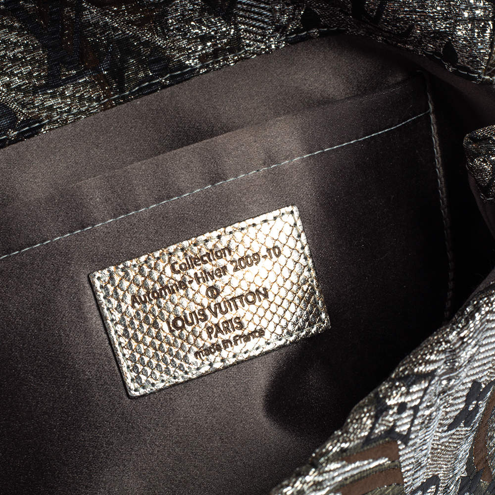 Louis Vuitton Gold Monogram Brocade Thalie Clutch Bag - Yoogi's Closet