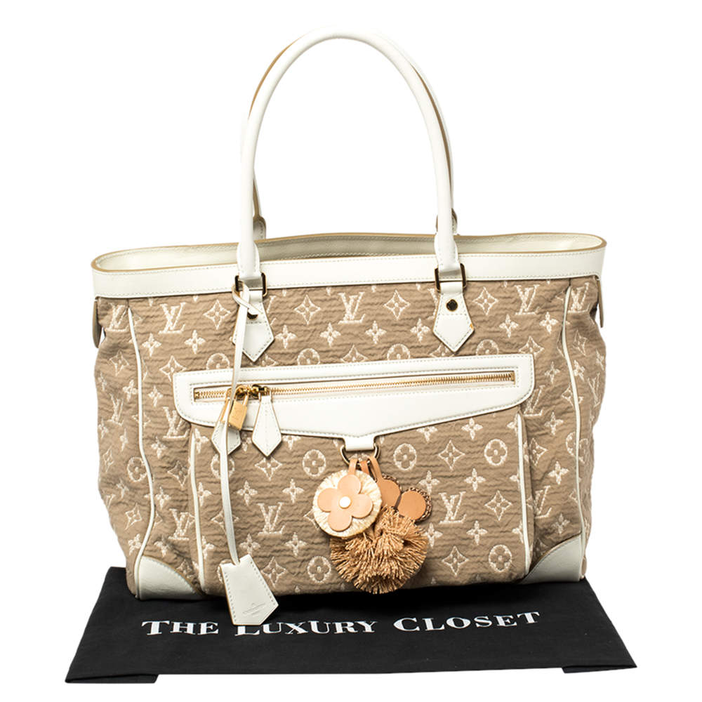 Louis Vuitton Limited Edition White Monogram Sabbia Cabas GM Handbag -  Yoogi's Closet