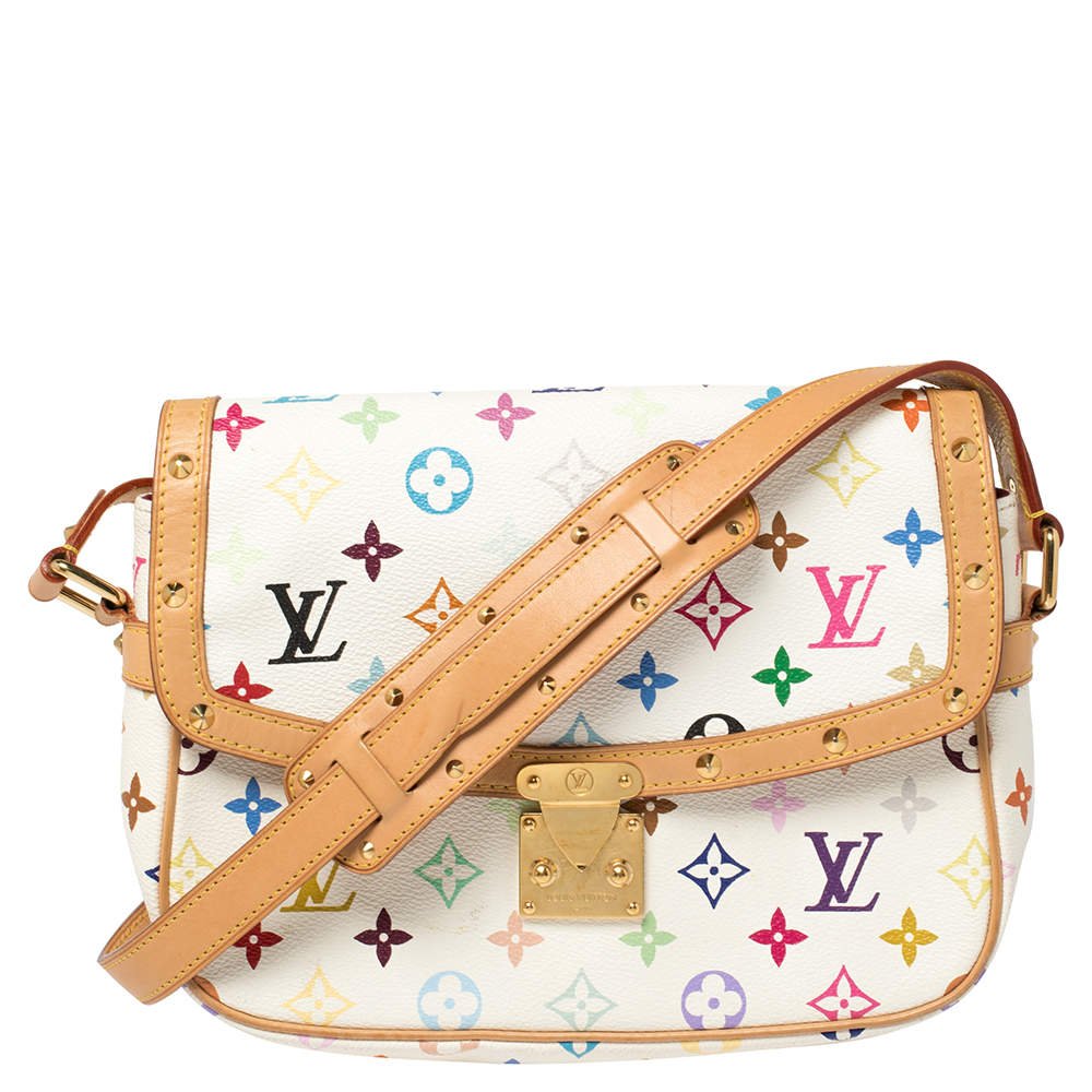 Louis Vuitton, Bags, Louis Vuitton Monogram Multicolor Sologne Shoulder  Bag White Crossbody Messenger