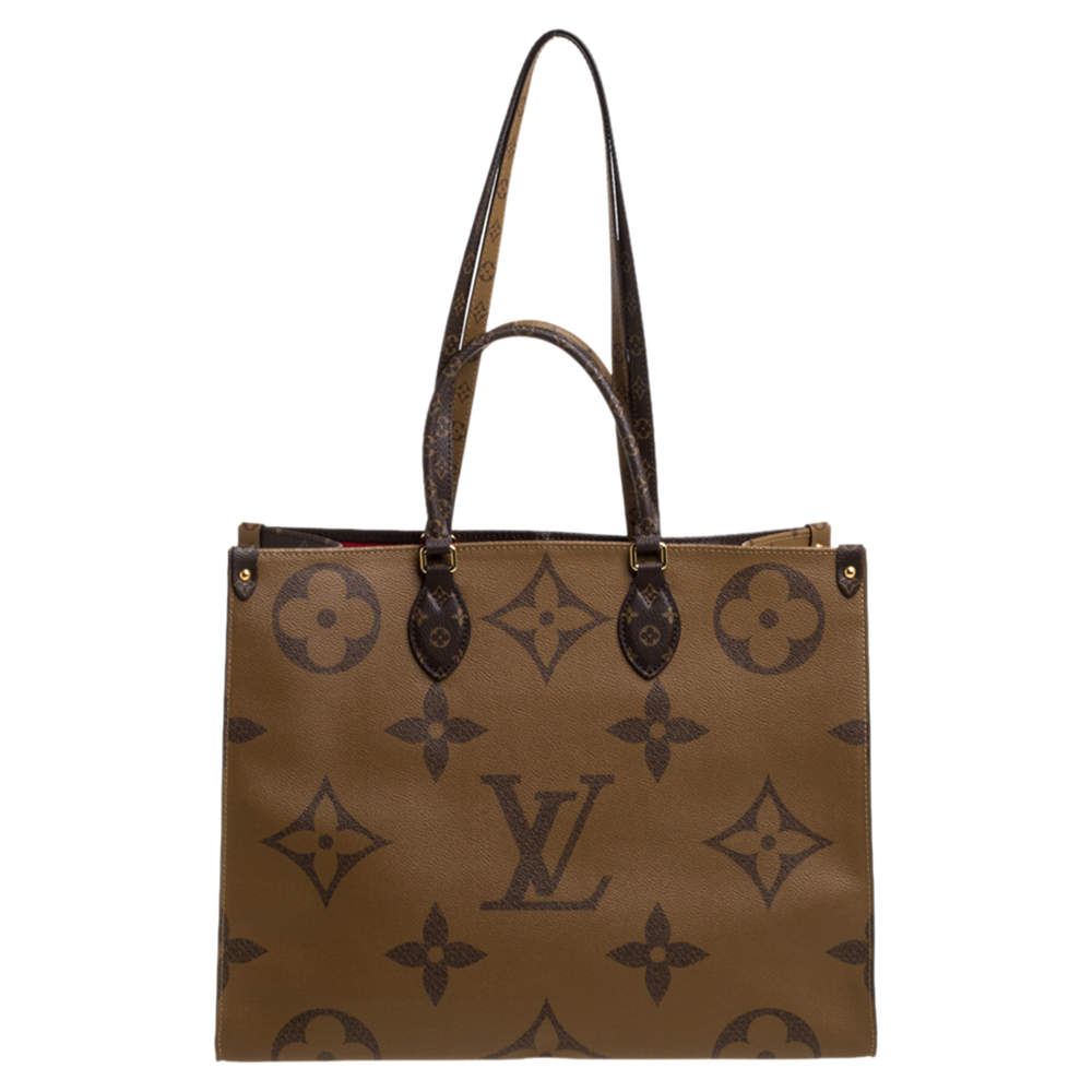 Louis Vuitton Onthego Monogram Giant Reverse MM Brown in Coated Canvas with  Gold-tone - US