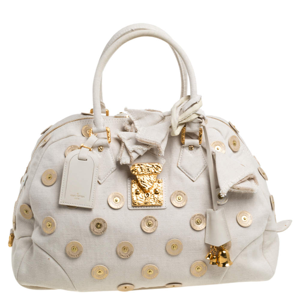 Louis Vuitton Limited Edition Beige Canvas Polka Dots Panema