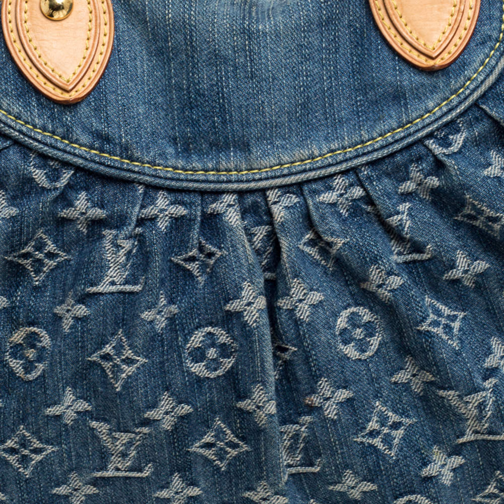 Borsa Louis Vuitton Neo Cabby in tela denim monogram blu e pelle