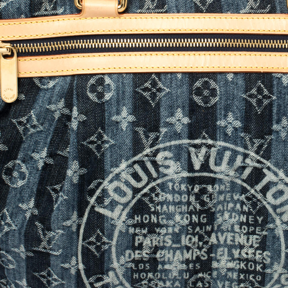 Louis Vuitton Limited Edition Denim Cruise Cabas Raye GM Bag with, Lot  #58287