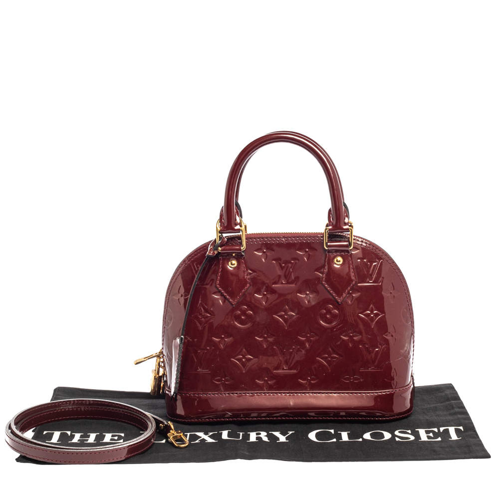 Louis Vuitton Pomme D'amour Monogram Vernis Alma MM Bag For Sale at 1stDibs