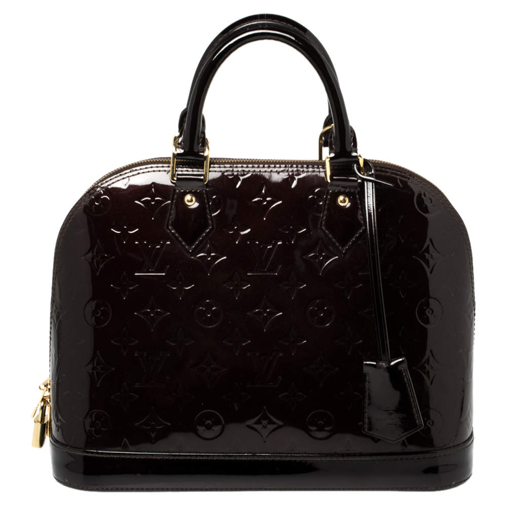 Pre Owned Louis Vuitton Amarante Monogram Vernis Leather Alma PM Bag