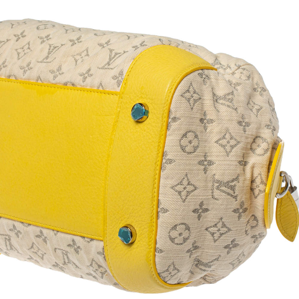 Louis Vuitton Jaune Monogram Denim Round Speedy Bag