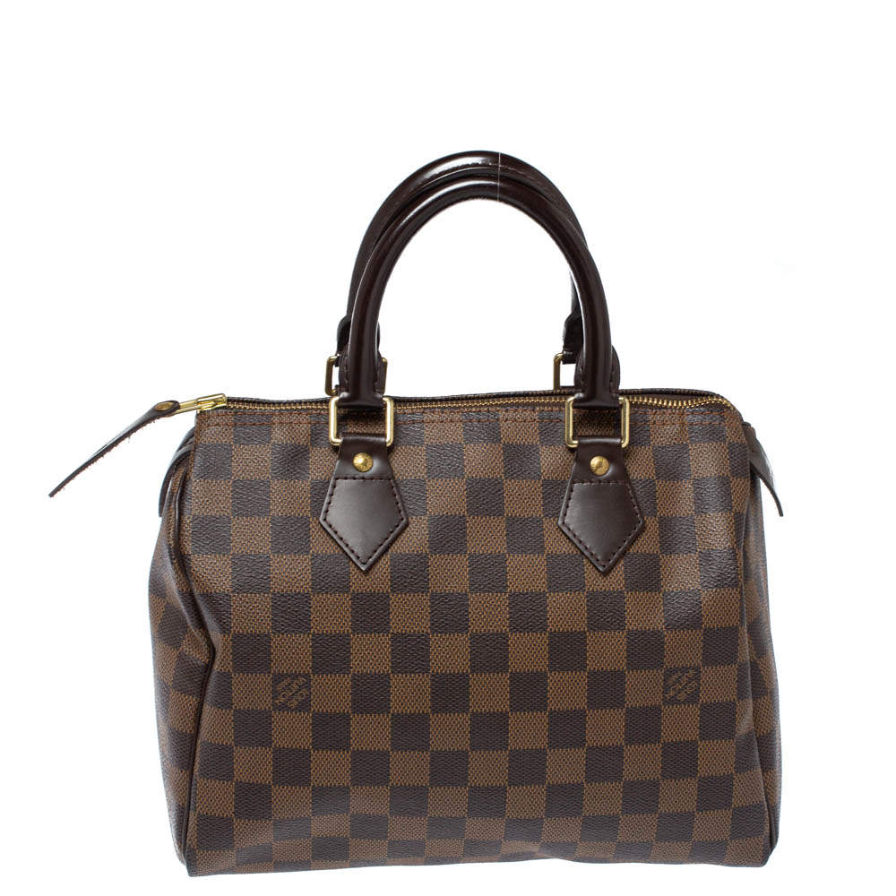 Pre Owned Louis Vuitton Damier Ebene Canvas Speedy 25 Bag