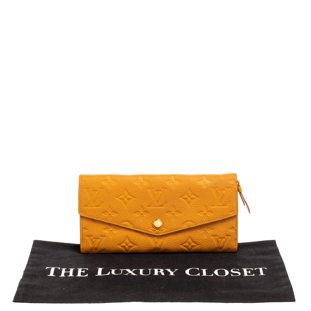 Louis Vuitton Orange Monogram Empreinte Curieuse Long Wallet Leather  ref.224637 - Joli Closet