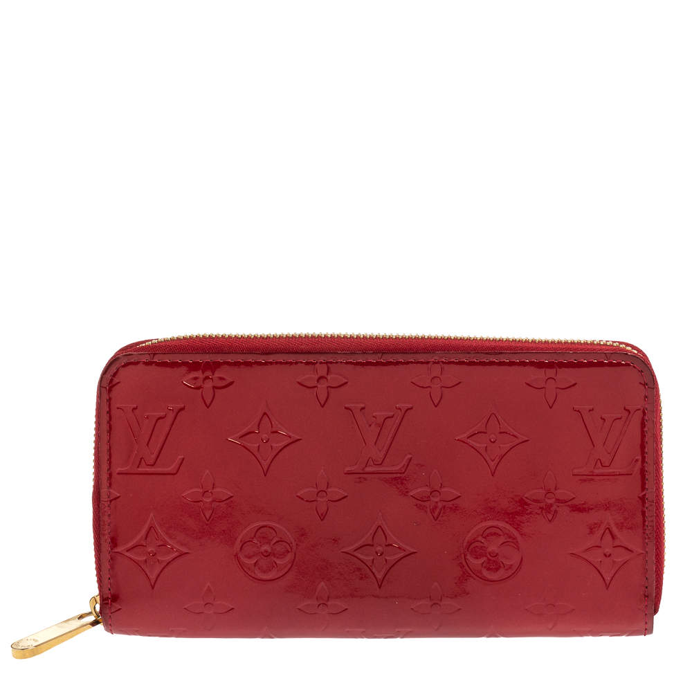 Louis Vuitton Red 2012 Monogram Vernis Zippy Wallet