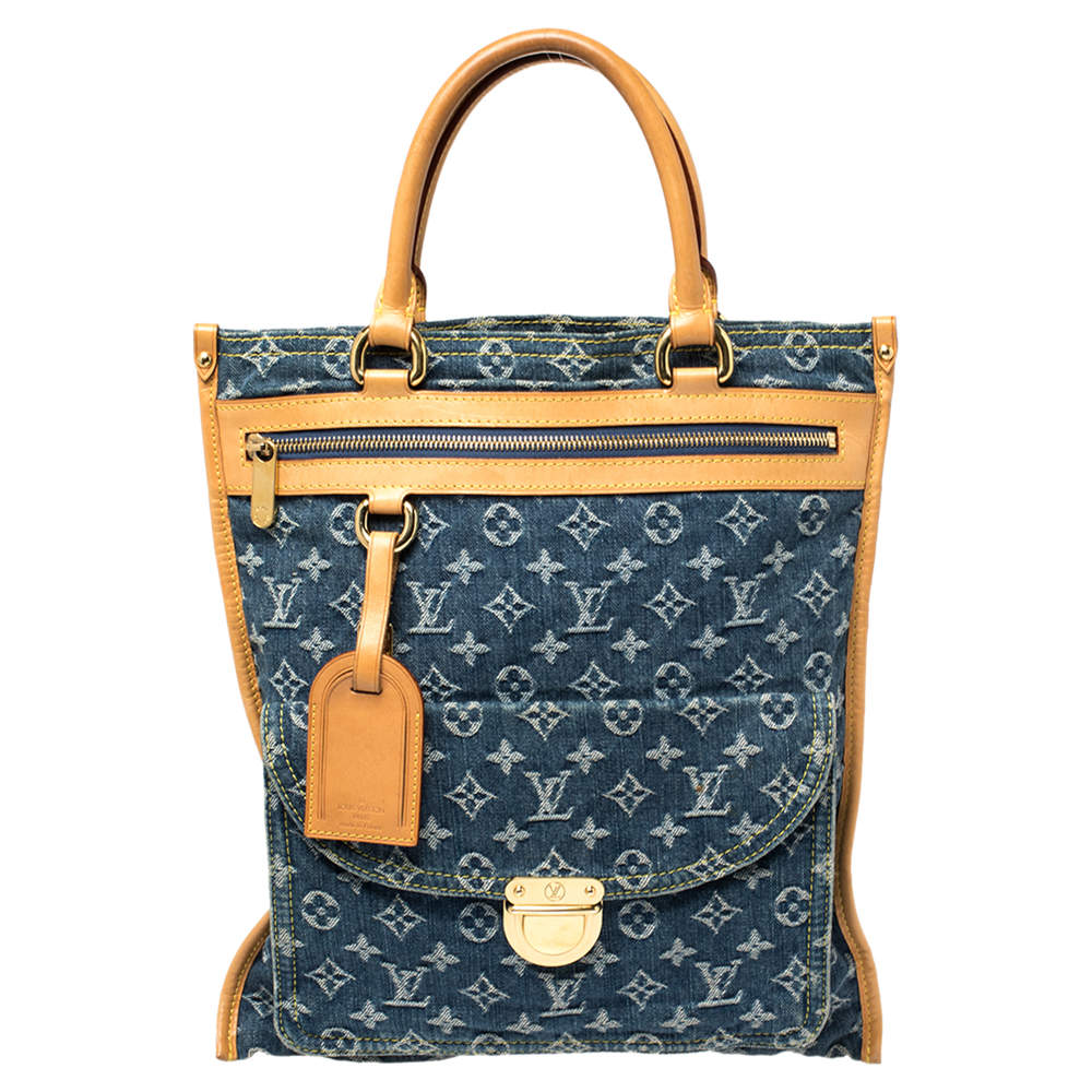 مملوكة مسبقًا Louis Vuitton Blue Monogram Denim Sac Plat Bag