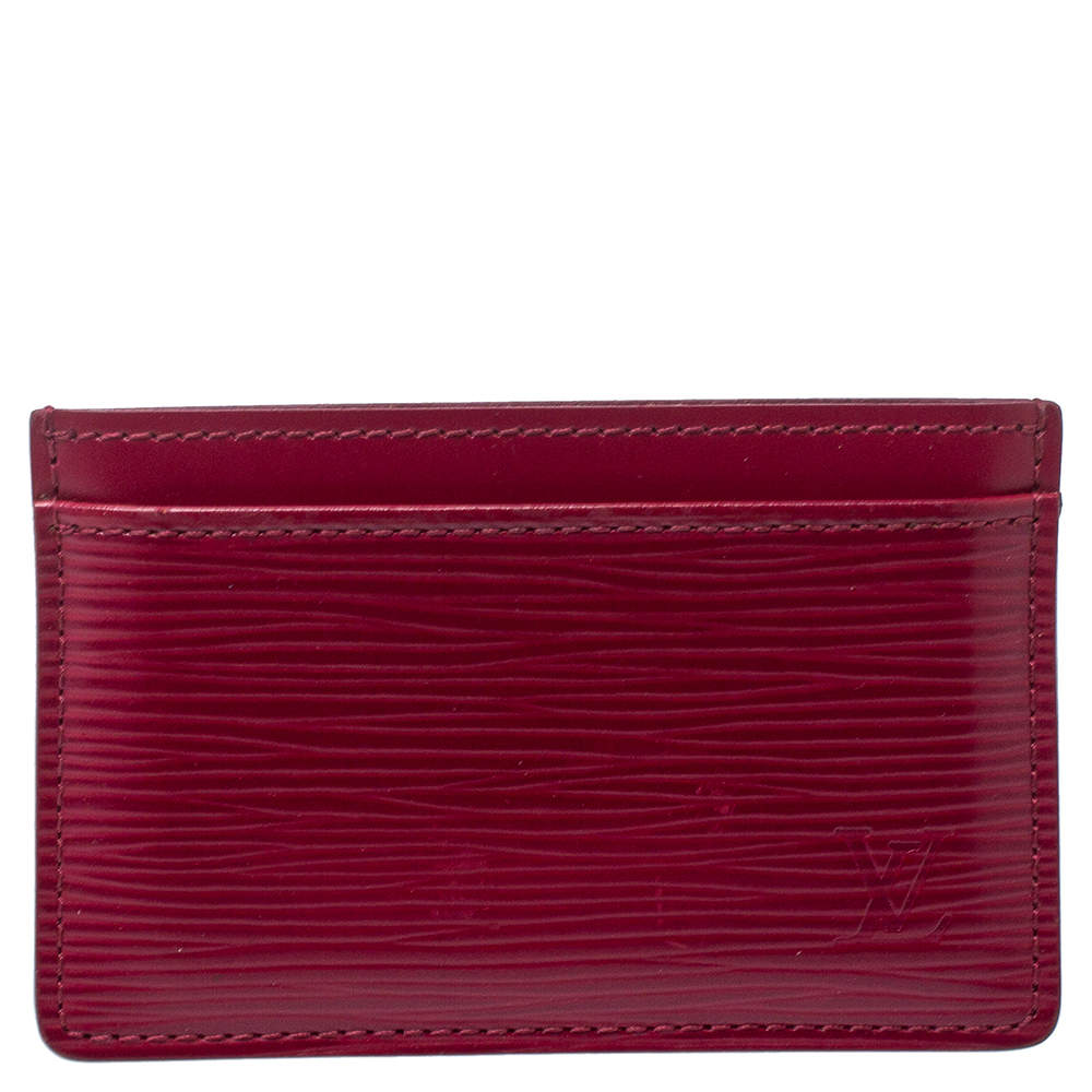 Louis Vuitton Pondichery Pink Epi Leather Card Holder