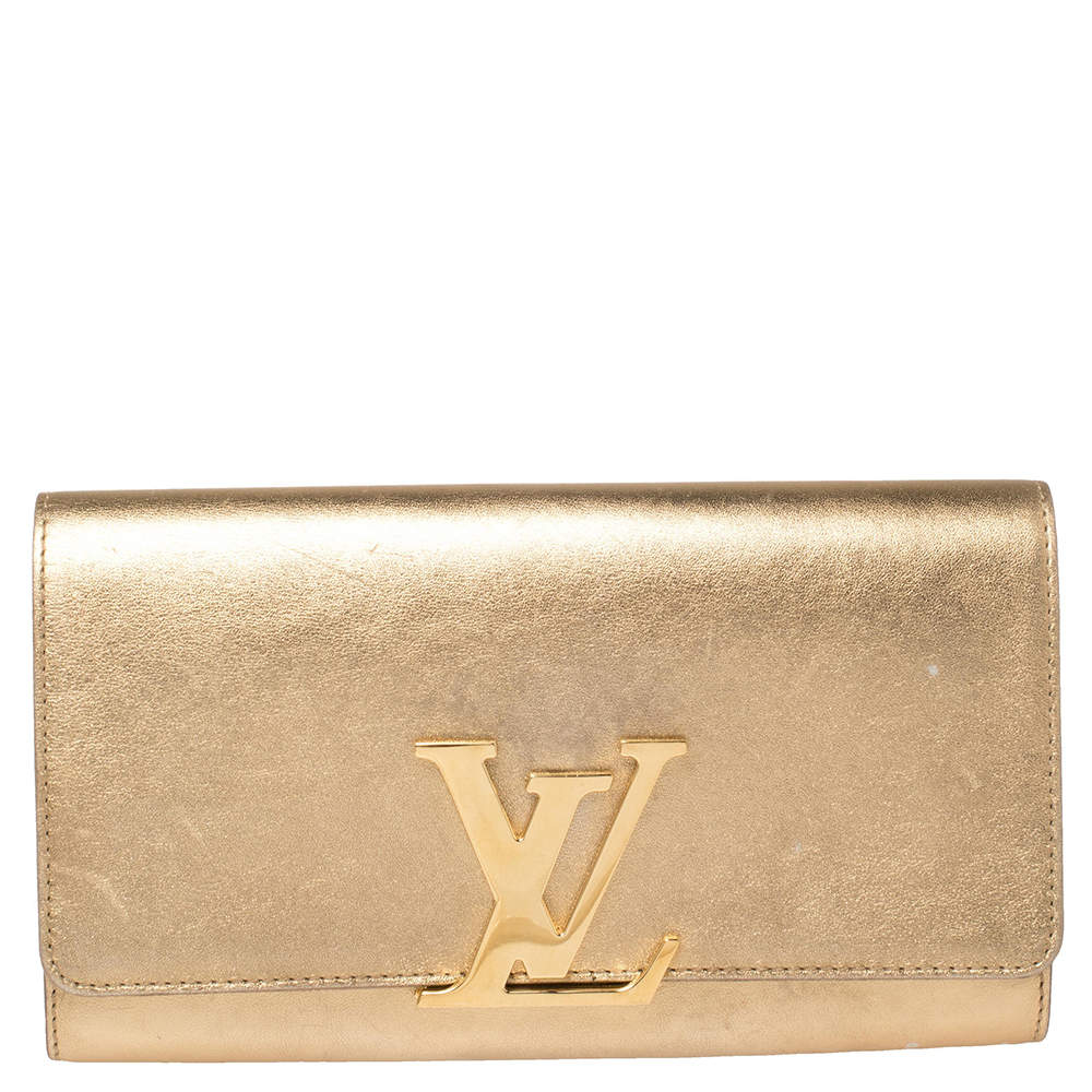 Pre Owned حقيبة كلتش لوي فيتون لويد جل ذهبي ميتاليك